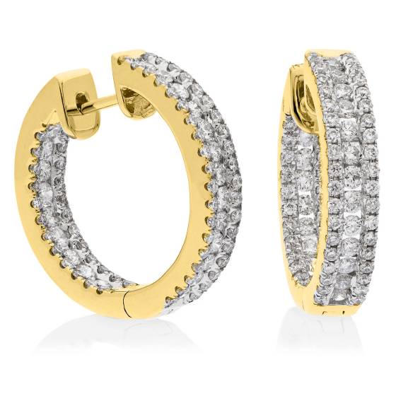 HER179 Designer Round cut Diamond Hoop Earrings