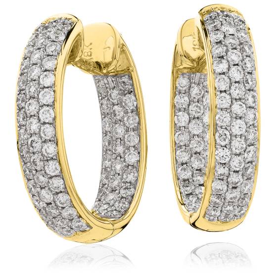 HER184 Designer Diamond Round cut Hoop Earrings