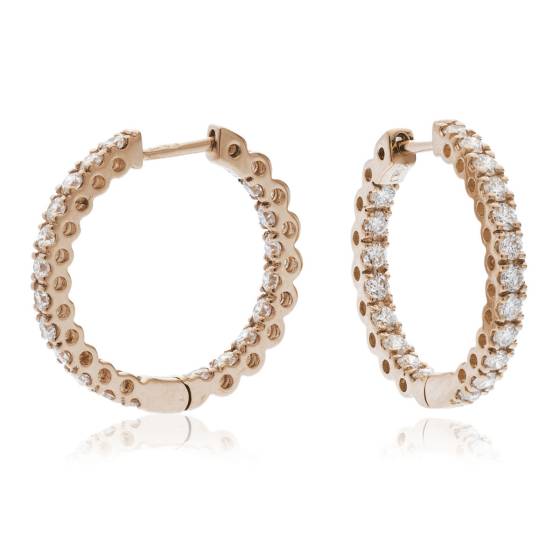 HER185 Round cut Diamond Hoop Earrings