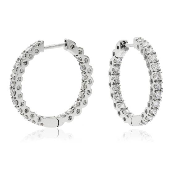 HER185 Round cut Diamond Hoop Earrings