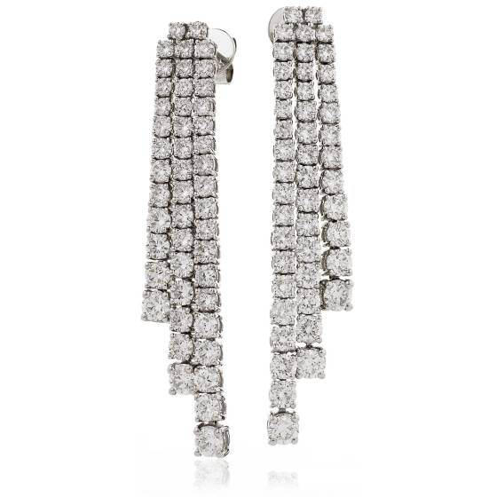 HER203 Three Row Drop Diamond Earrings