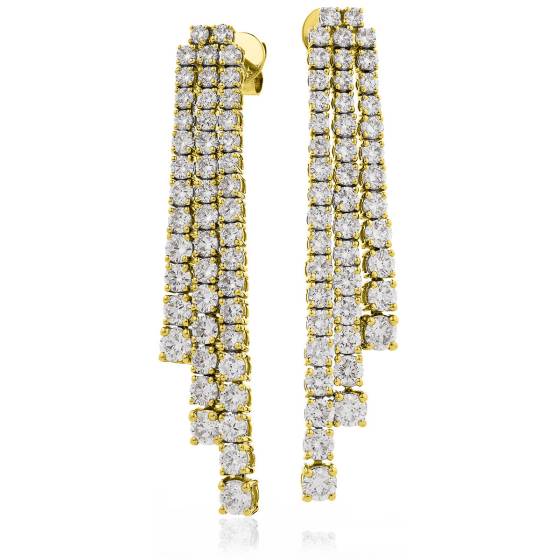 HER203 Three Row Drop Diamond Earrings