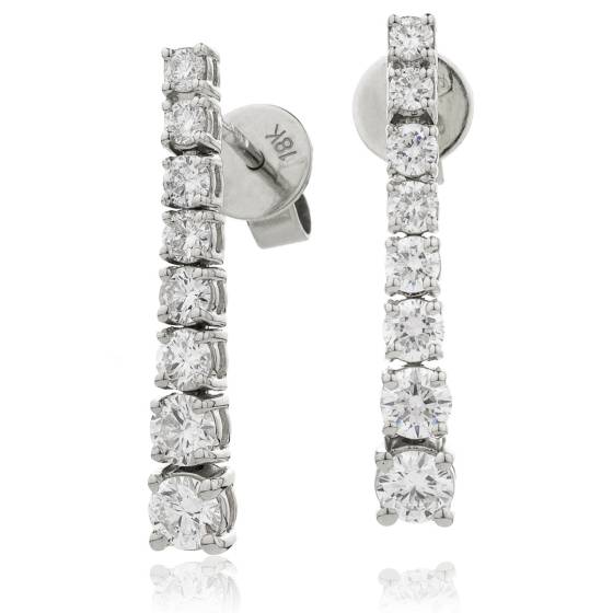 HER204 Brilliant cut Journey Diamond Earrings