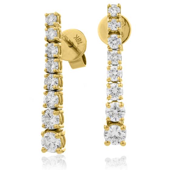 HER204 Brilliant cut Journey Diamond Earrings