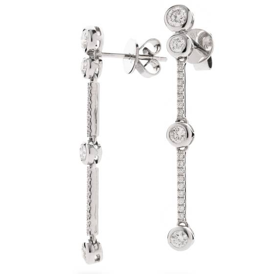 HER205 Delicate Drop Round Diamond Earrings