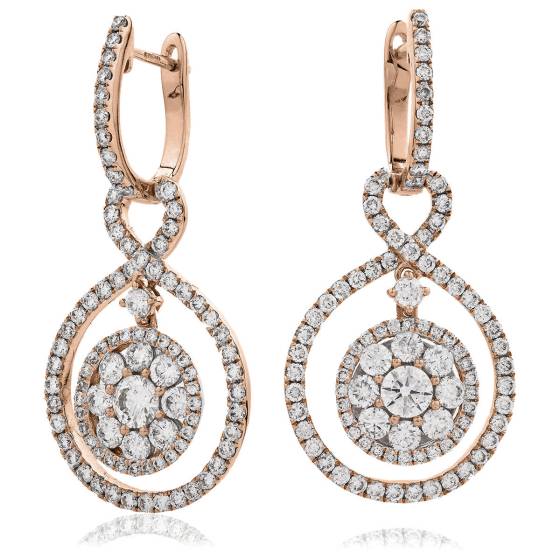 HER209 Infinity Round Diamond Drop Earrings