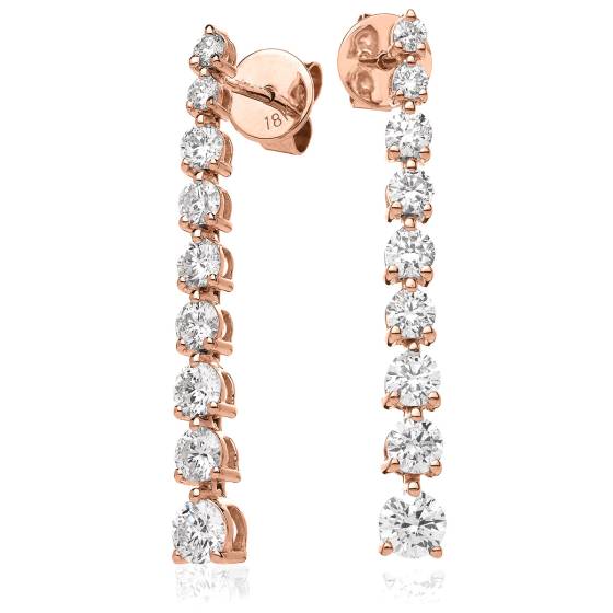 HER212 Three Claw Diamond Journey Earrings
