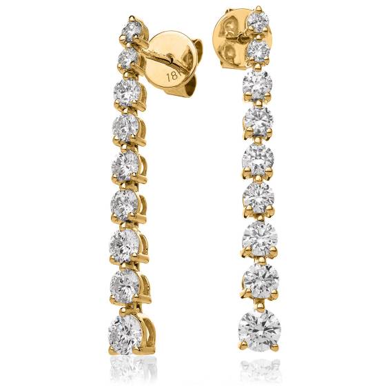 HER212 Three Claw Diamond Journey Earrings