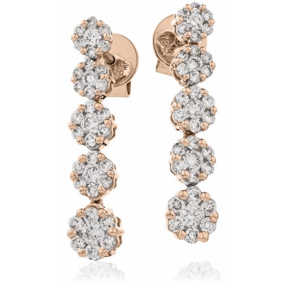 HER219 Five Cluster Journey Diamond Earrings