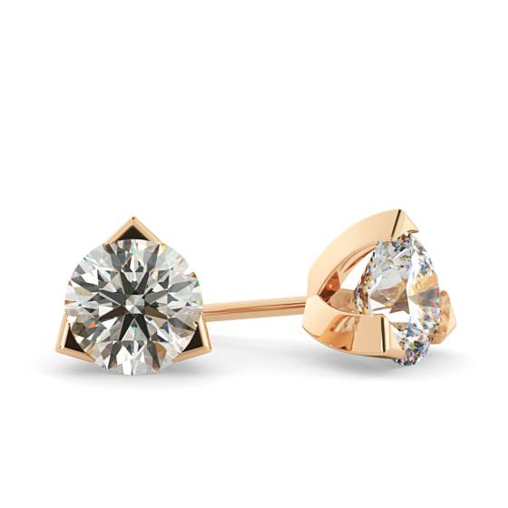 HER21 Round Stud Diamond Earrings