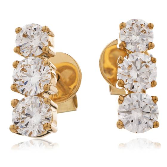 HER234 Trilogy Round Diamond Journey Earrings