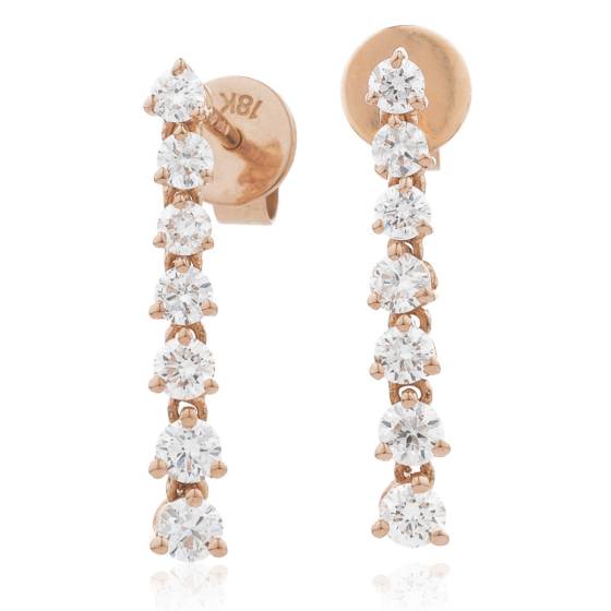 HER236 Linear Diamond Journey Earrings