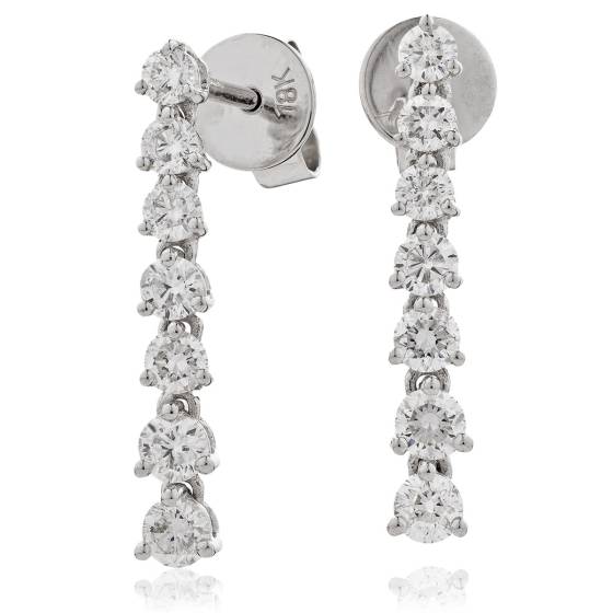 HER236 Linear Diamond Journey Earrings