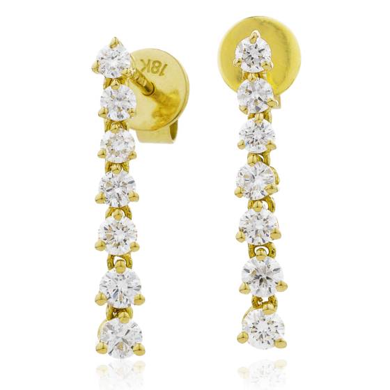 HER236 Linear Diamond Journey Earrings