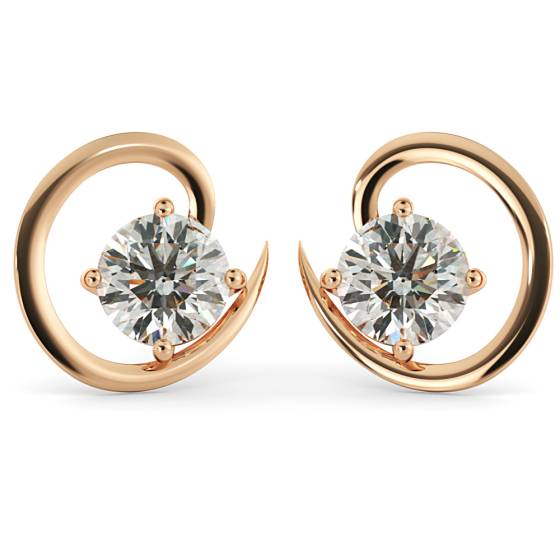 HER39 Round Stud Diamond Earrings
