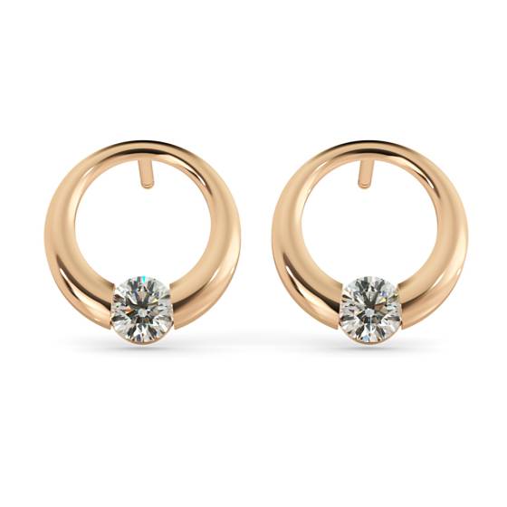 HER40 Round Stud Diamond Earrings