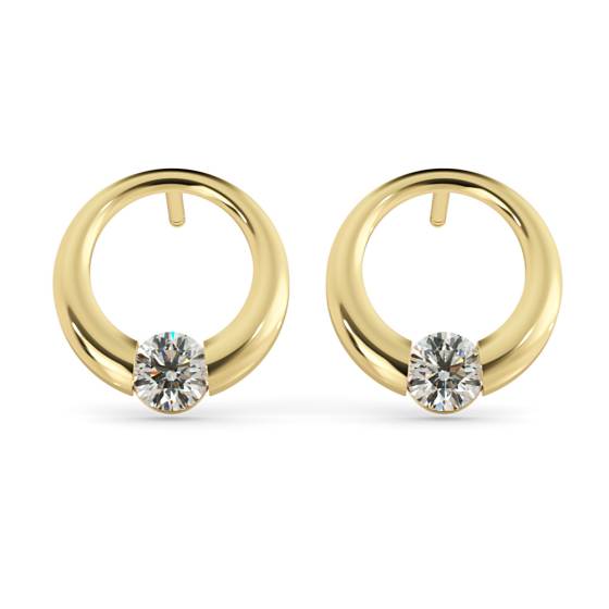 HER40 Round Stud Diamond Earrings