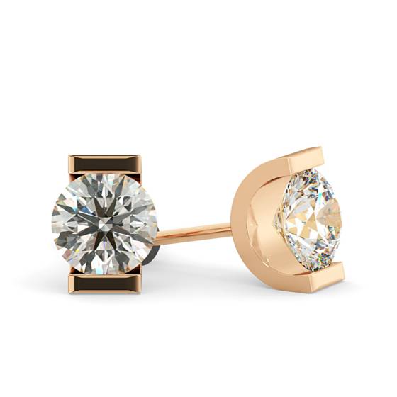 HER42 Round Stud Diamond Earrings