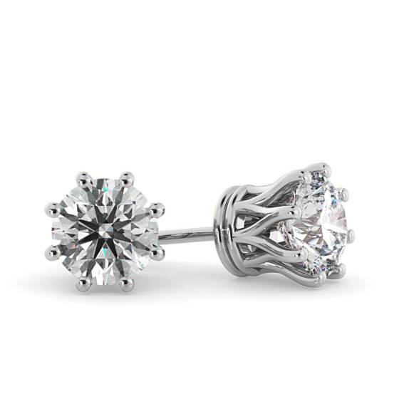 HER43 Round Stud Diamond Earrings