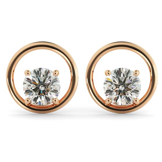HER45 Round Stud Diamond Earrings