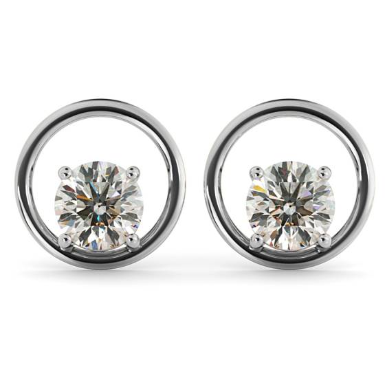HER45 Round Stud Diamond Earrings