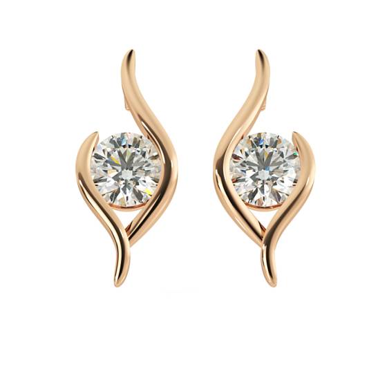 HER50 Round Stud Diamond Earrings