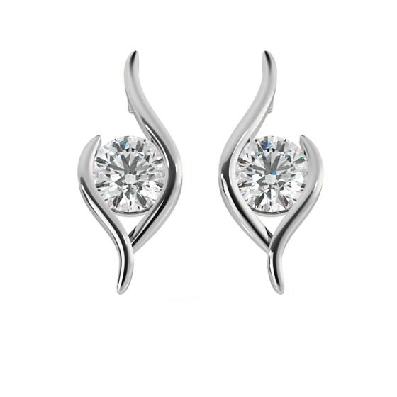 HER50 Round Stud Diamond Earrings