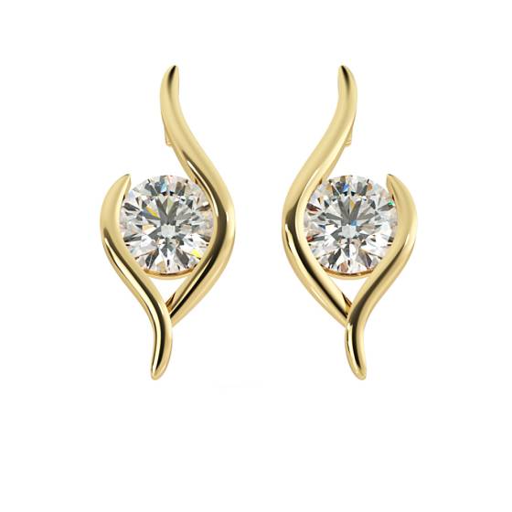 HER50 Round Stud Diamond Earrings