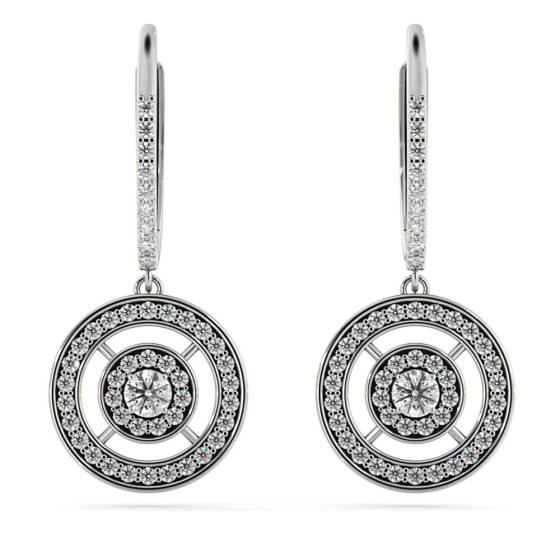 HER67 Claw set Round Double Halo Designer Diamond Earrings