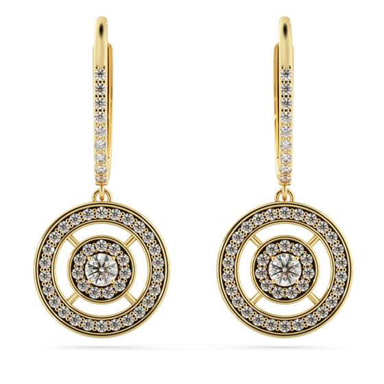 HER67 Claw set Round Double Halo Designer Diamond Earrings
