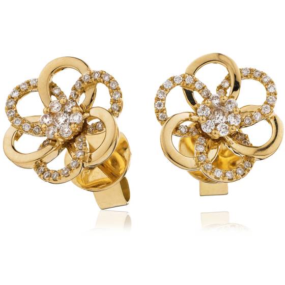HERCL104 Round cut Infinity Flower Designer Earrings