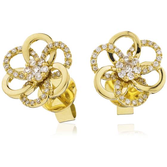HERCL104 Round cut Infinity Flower Designer Earrings