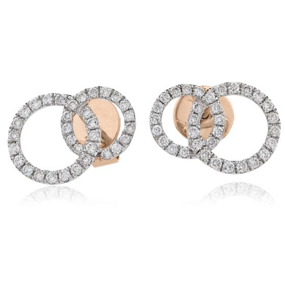 HERCL105 Round cut Twin Circle Diamond Earrings
