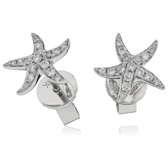HERCL108 Round cut Star Diamond Earrings