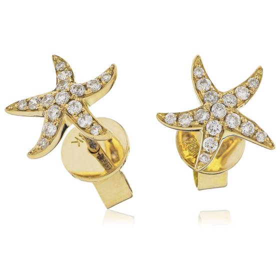 HERCL108 Round cut Star Diamond Earrings