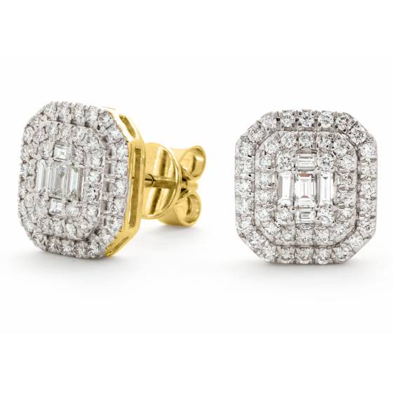 HERCL127 Designer Cluster Diamond Earrings