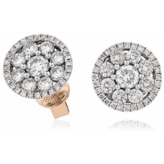 HERCL133 Designer Big Cluster Diamond Earrings