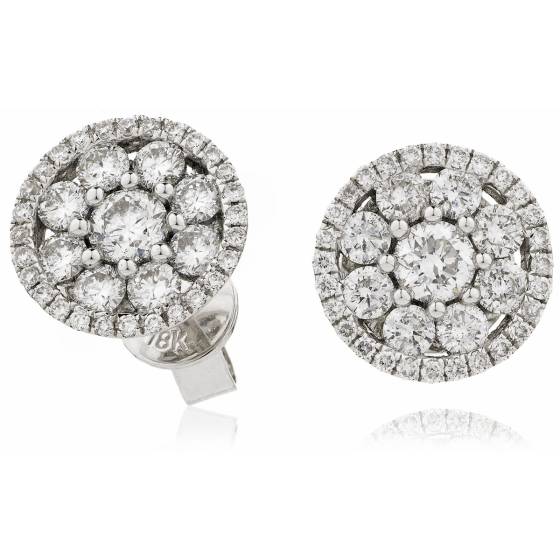 HERCL133 Designer Big Cluster Diamond Earrings