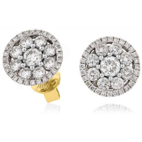 HERCL133 Designer Big Cluster Diamond Earrings