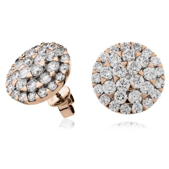 HERCL135 Triple Cluster Diamond Earrings