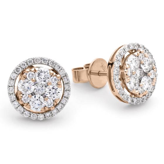 HERCL136 Cocktail Cluster Diamond Earrings