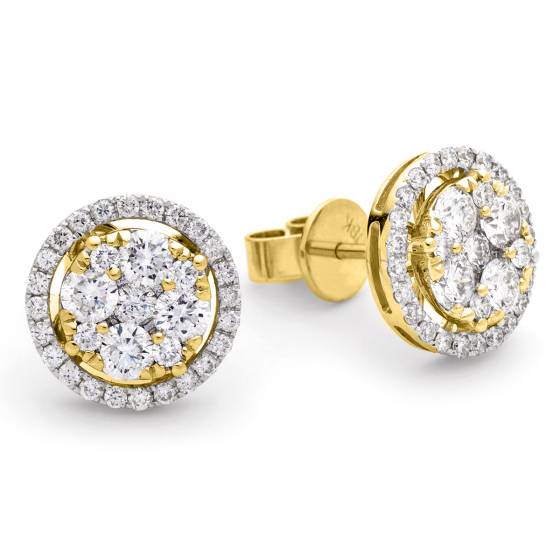 HERCL136 Cocktail Cluster Diamond Earrings