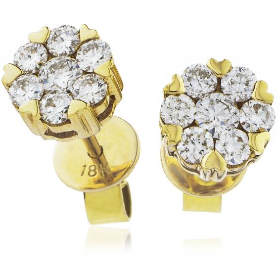 HERCL139 Compact Cluster Diamond Earrings