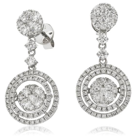 HERCL188 Movable Drop Round Diamond Earrings