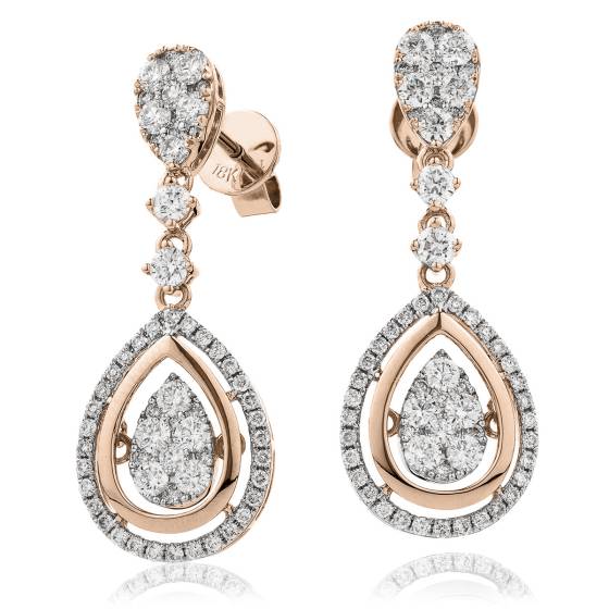 HERCL193 Tear Designer Movable Diamond Earrings