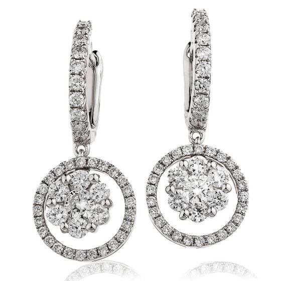 HERCL221 Designer Circle Cluster Earrings