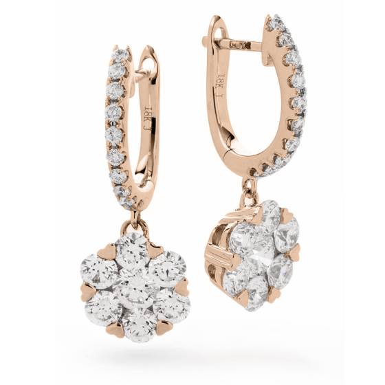 HERCL238 Brilliant cut Diamond Cluster Earrings