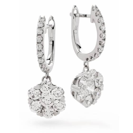 HERCL238 Brilliant cut Diamond Cluster Earrings