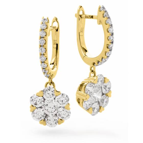 HERCL238 Brilliant cut Diamond Cluster Earrings