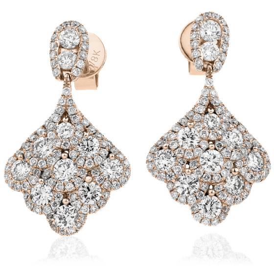 HERCL239 Unique Brilliant cut Cluster Earrings